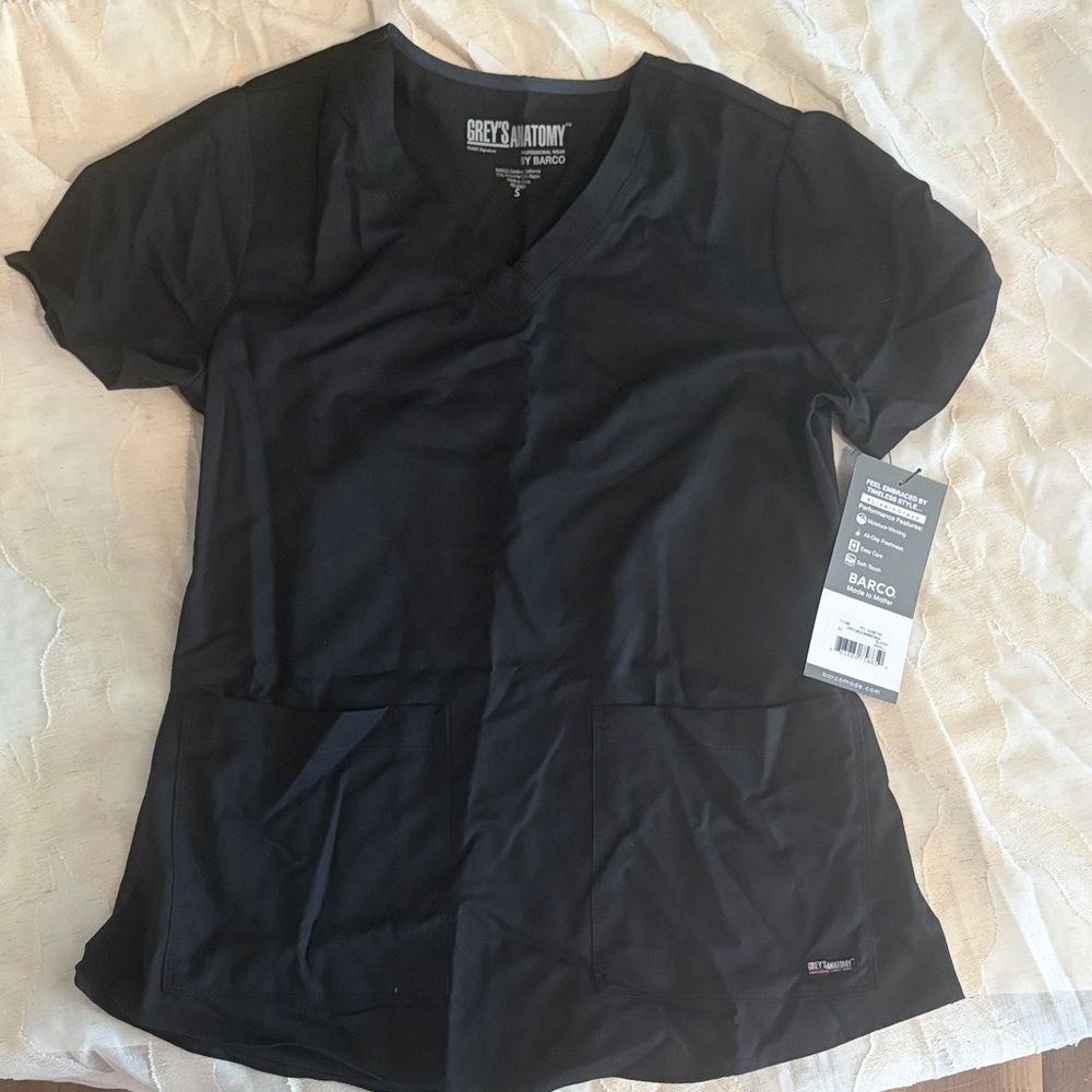 2/10$ Greys Anatomy Women's Classic Black Scrub Top